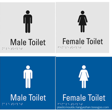 High Quality Male / Female Plastic Braille Toilet Sign Plate